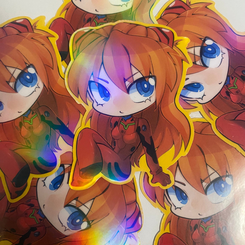 Evangelion Asuka Langley Holographic Sticker