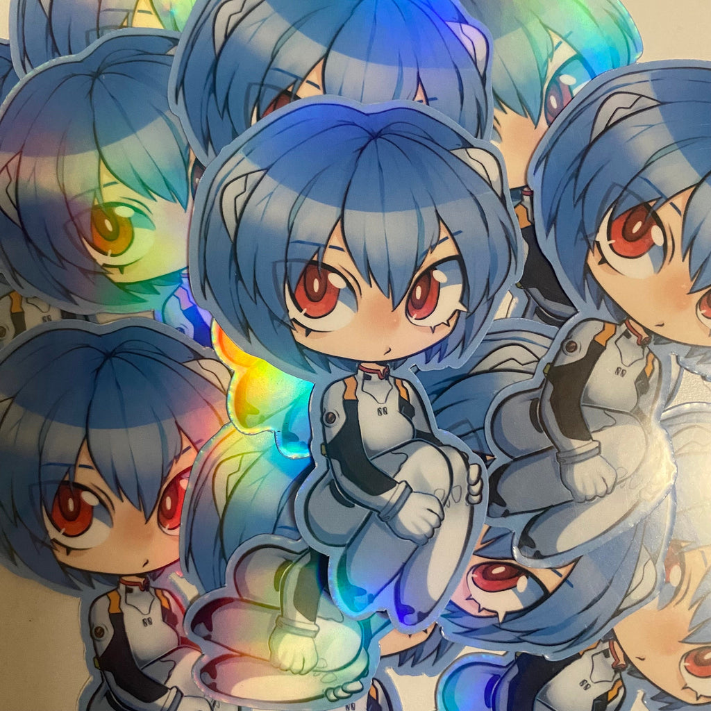 Evangelion Rei Ayanami Chibi Holographic Sticker