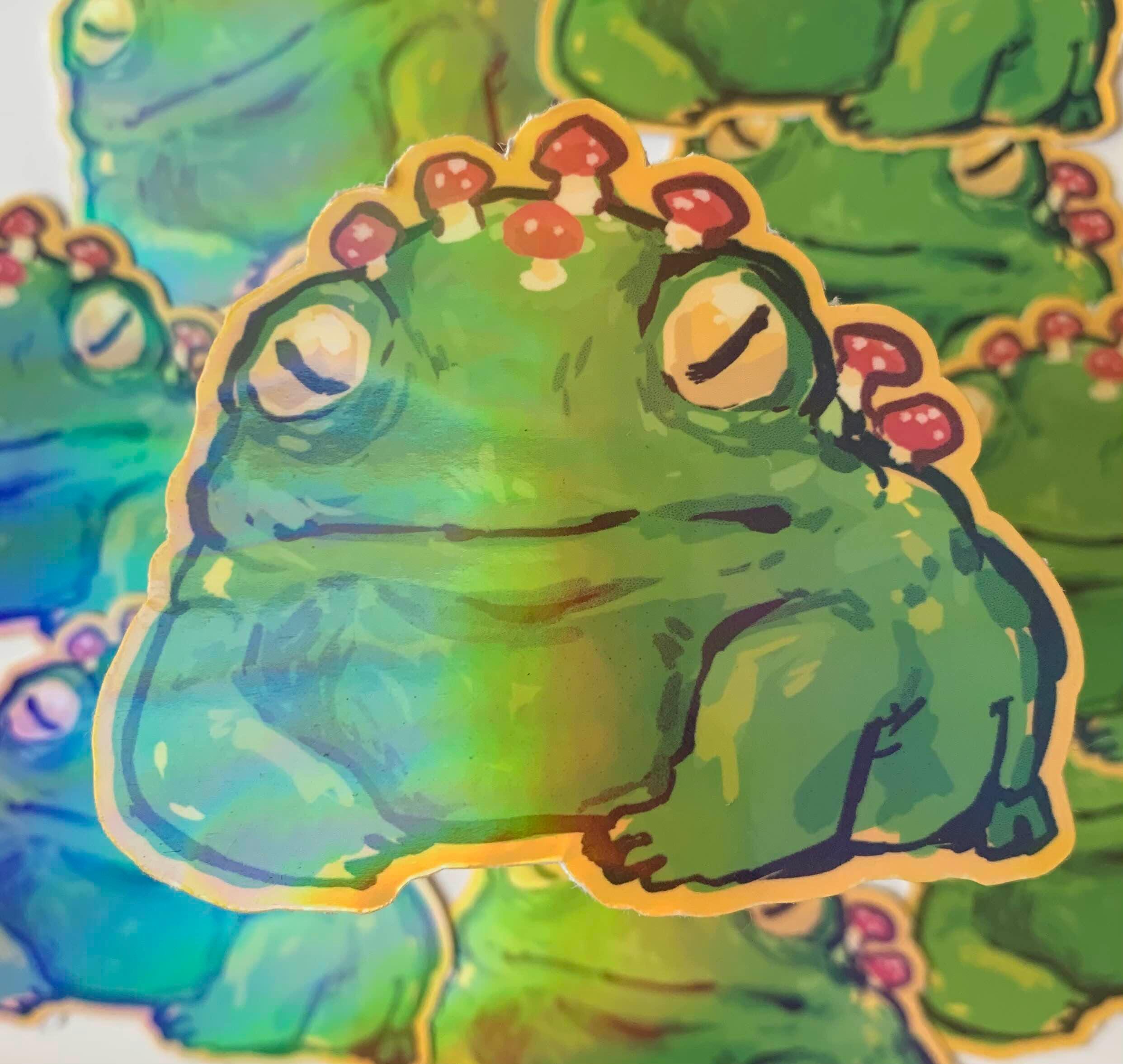 Mushroom Toad Holographic Sticker