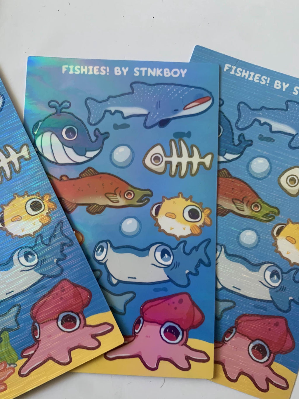 Fish Holographic Sticker Sheet Shark Whale Ocean Animals
