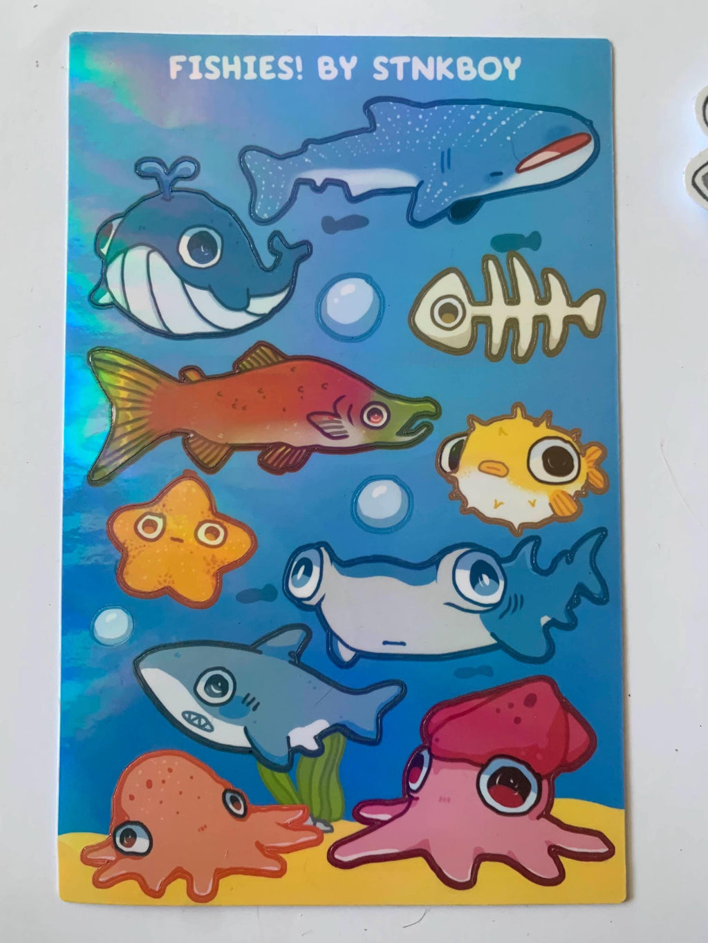 Fish Holographic Sticker Sheet Shark Whale Ocean Animals