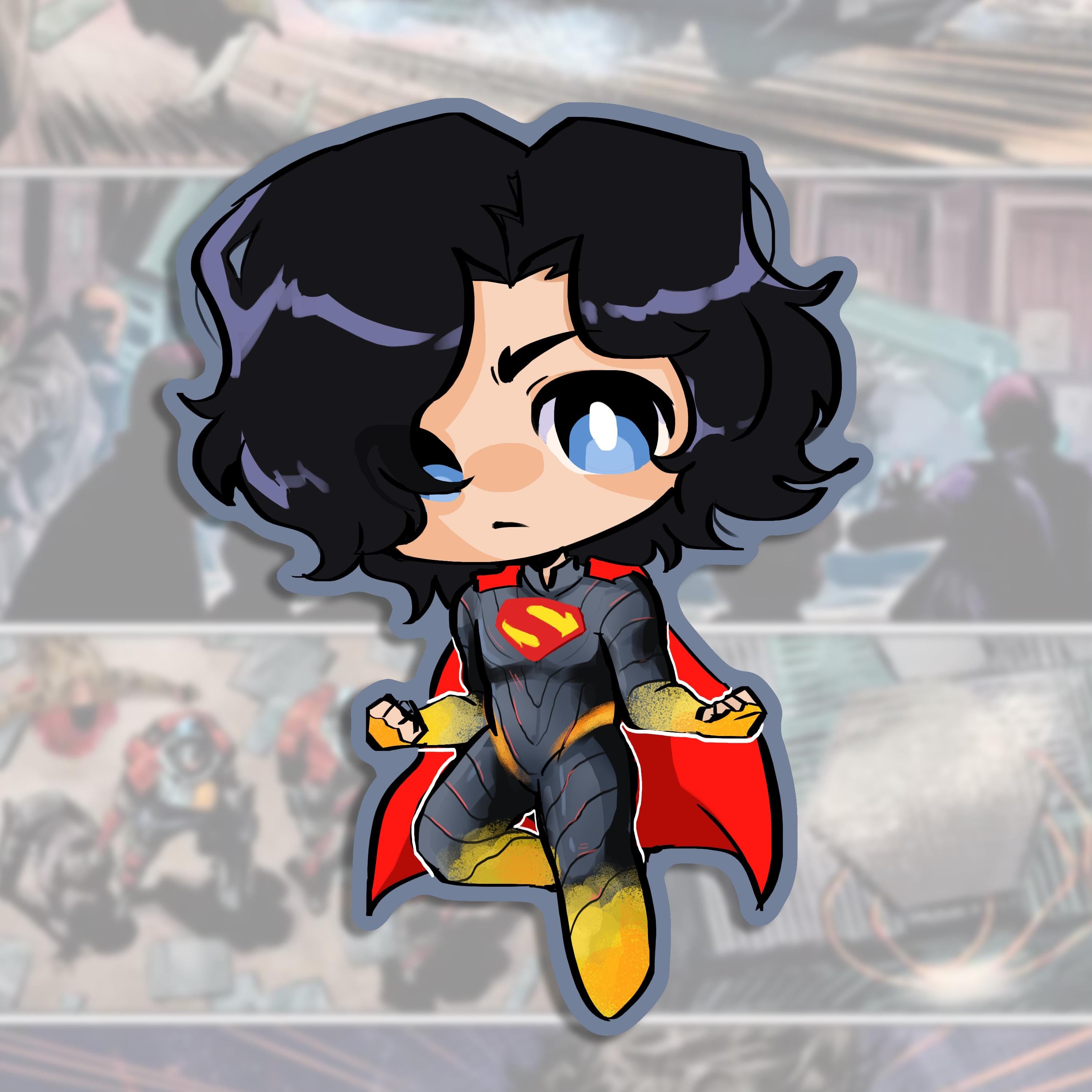 Absolute Brainiac Superhero Chibi Holographic Water Resistent Vinyl Sticker 3" Inch