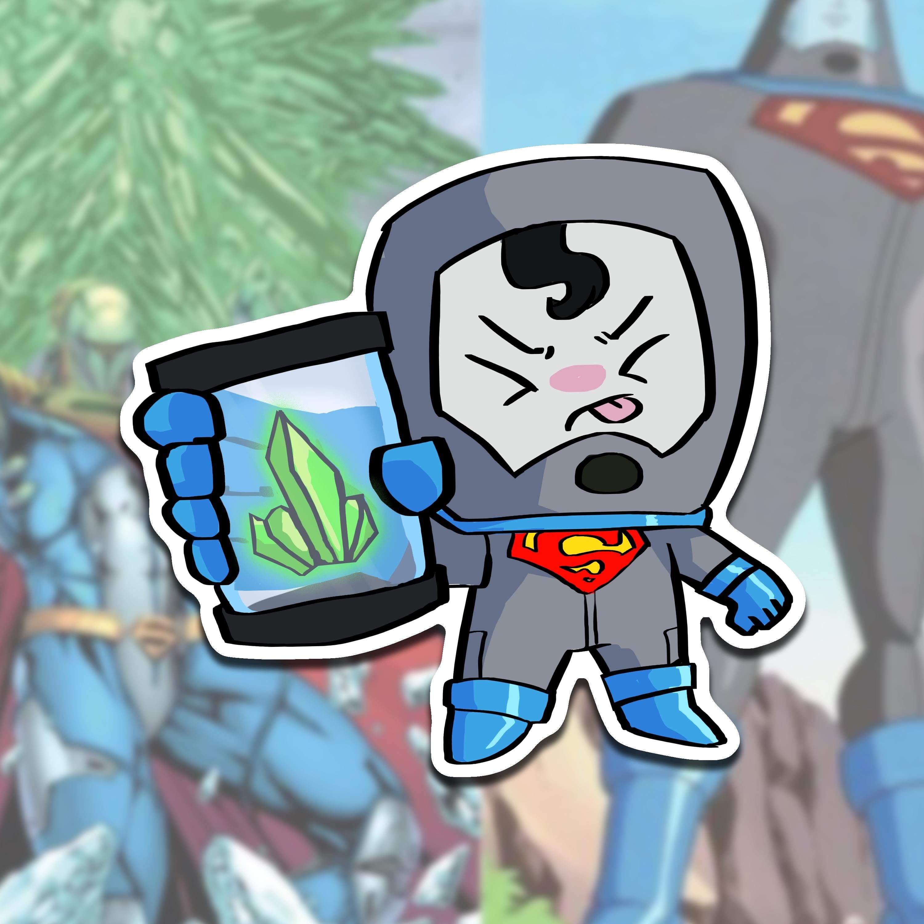 Superhero Animated Series Chibi Holographic Water Resistent Vinyl Sticker 3" Inch