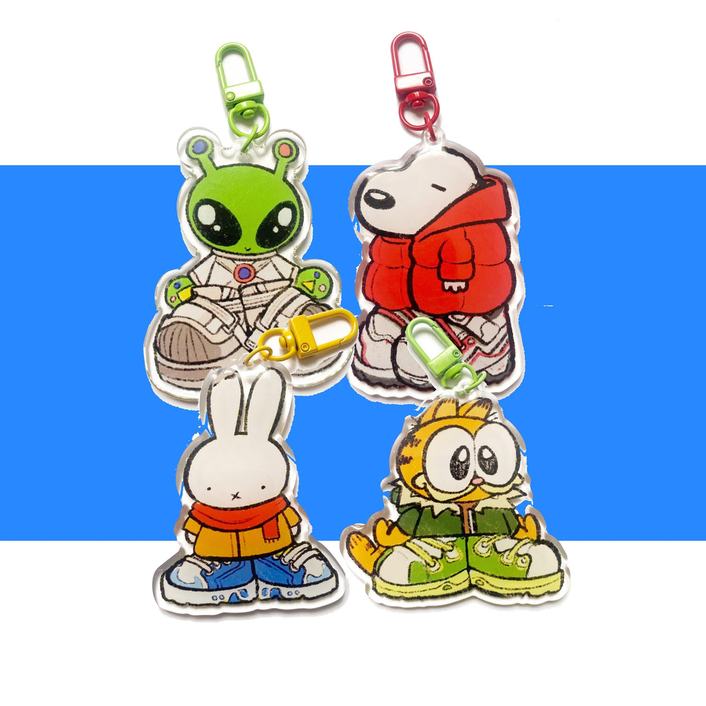 Drippy Babies! Snoopy Miffy Ikea Alien 3’ Acrylic  Keychains