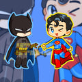 Superheros SuperBat Couple Chibi Holographic Water Resistent Vinyl Sticker 3" Inch