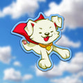 Superhero Dog Chibi Holographic Water Resistent Vinyl Sticker 3" Inch Dog