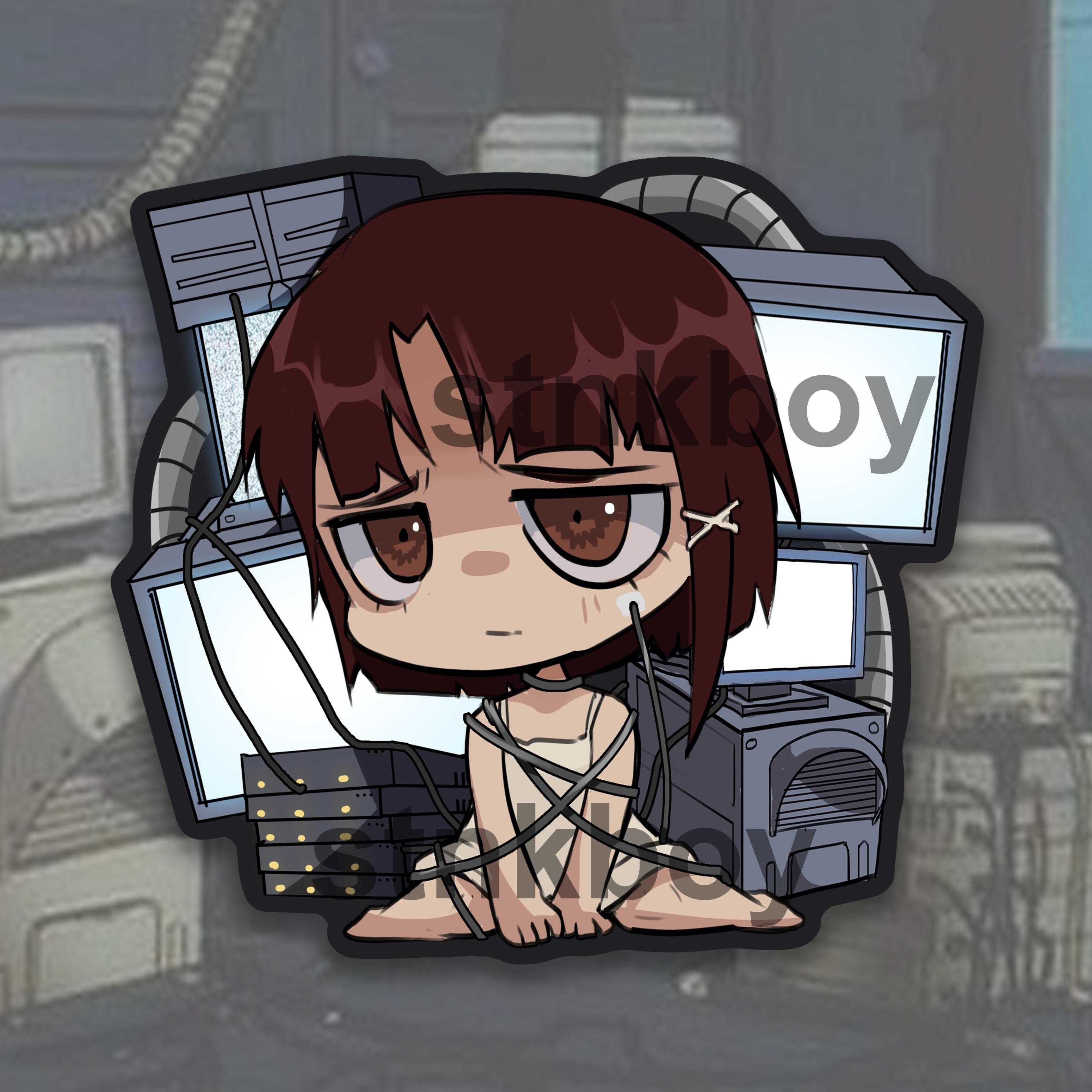 Serial Experiments Lain Chibi Holographic Water Resistent Vinyl Sticker 3" Inch