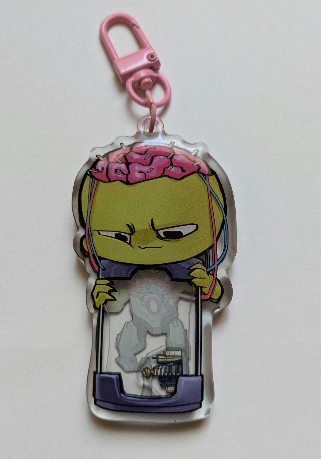 Absolute Supervillian Brainiac Evil Shaker Chibi Acrylic Epoxy Keychain 3" Inch with Sticker