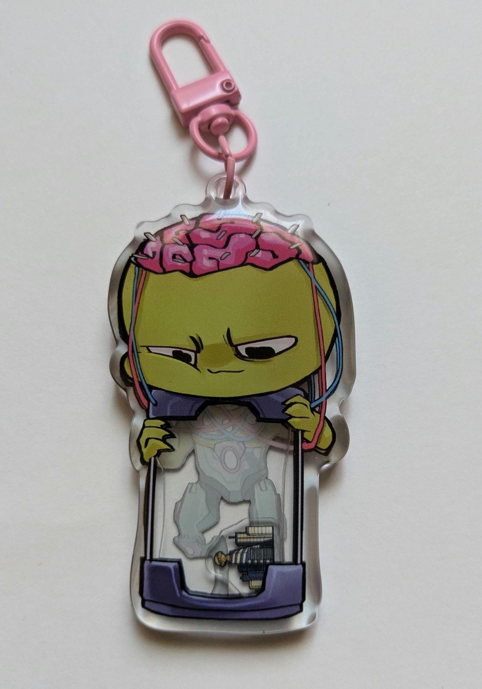 Absolute Supervillian Brainiac Evil Shaker Chibi Acrylic Epoxy Keychain 3" Inch with Sticker