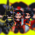 Absolute Superheros Trio Woman Bat Aura Chibi Holographic Water Resistent Vinyl Sticker 3" Inch
