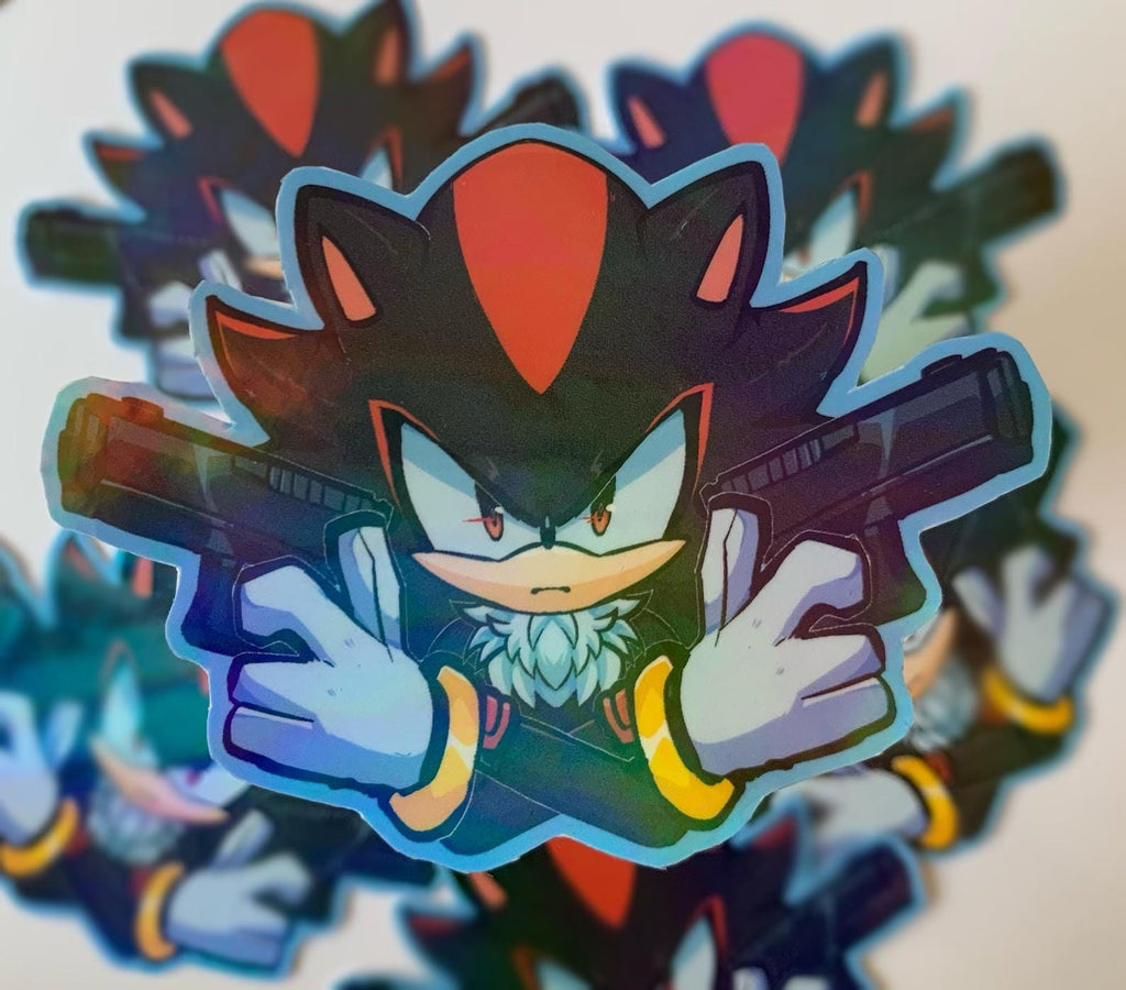 Shadow the Hedgehog with a Gun 3’ Acrylic  Keychains Guns with Free Sticker