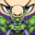 Supervillian Shiny Bald Ass Purple Ass Bitch Chibi Holographic Water Resistent Vinyl Sticker 3" Inch