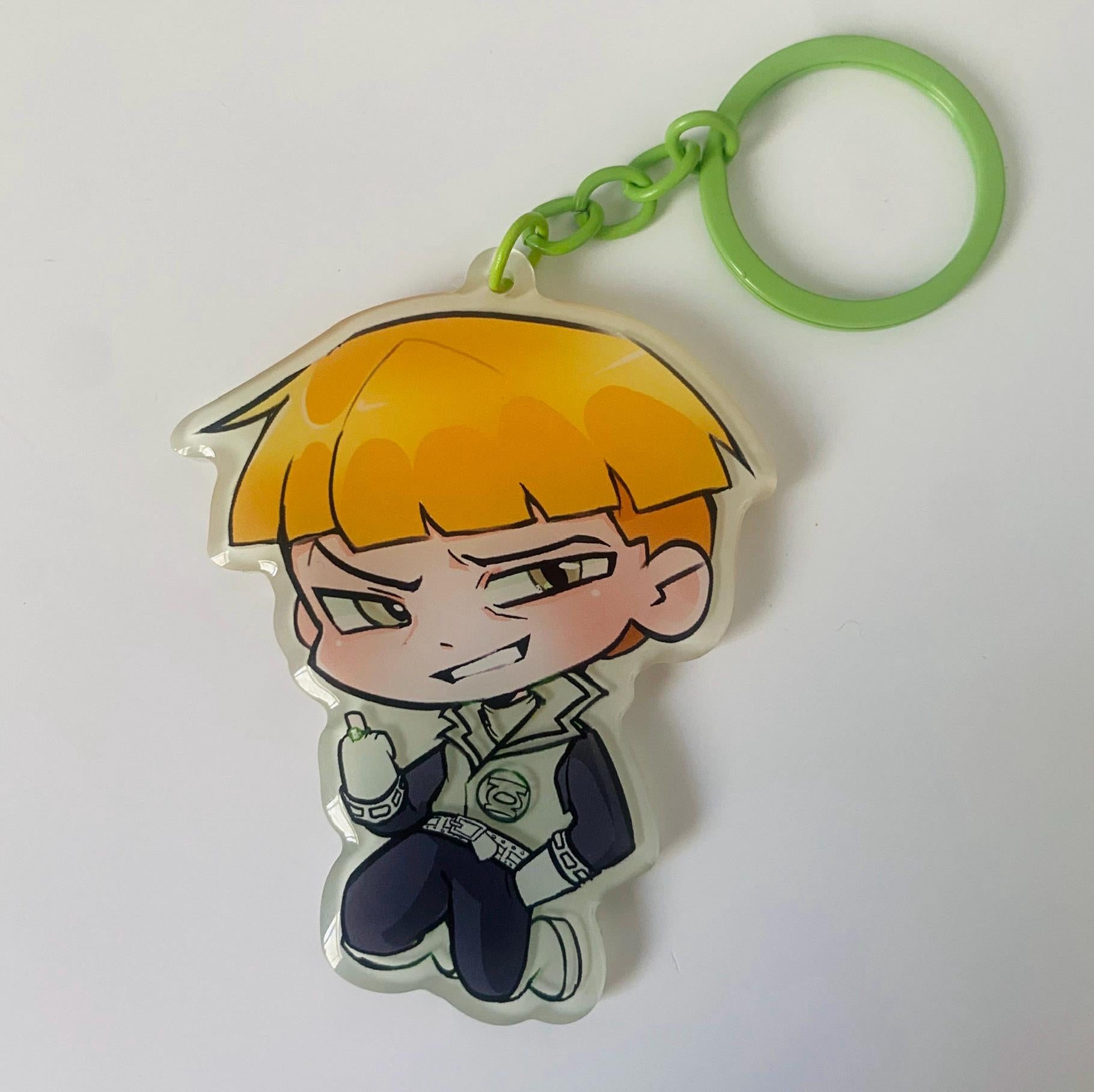 Superhero Dude Gardner Chibi Glow in the Dark Keychain and Sticker 3" Inch